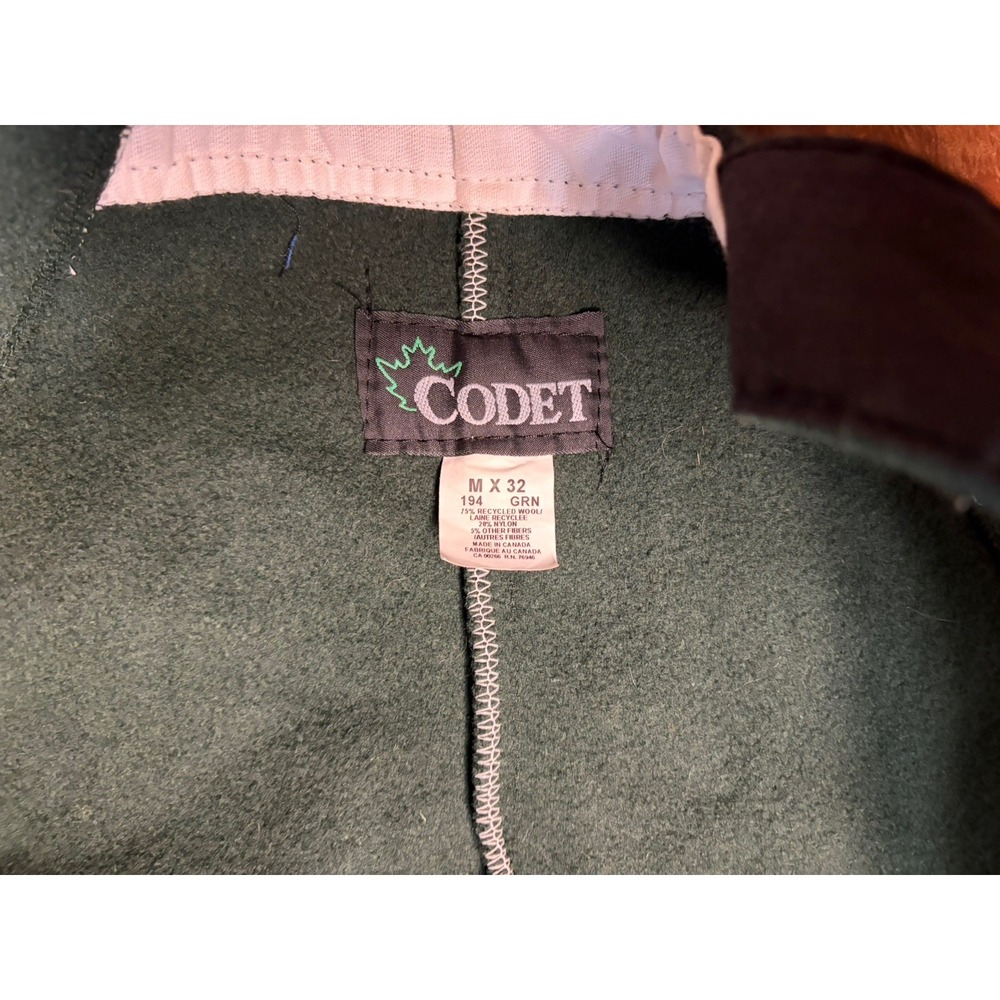 VTG Codet Bib Overalls Mens Mediun 30 in Green Wool Blend  Hunting Outdoor 90s - Picture 11 of 12